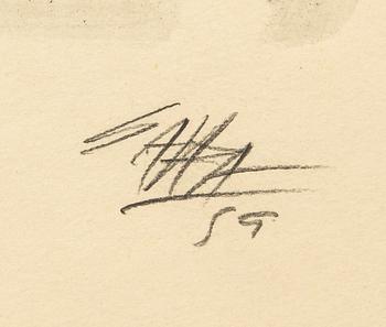 Antonio Saura, litografi signerad daterad och numrerad 59 49/50.