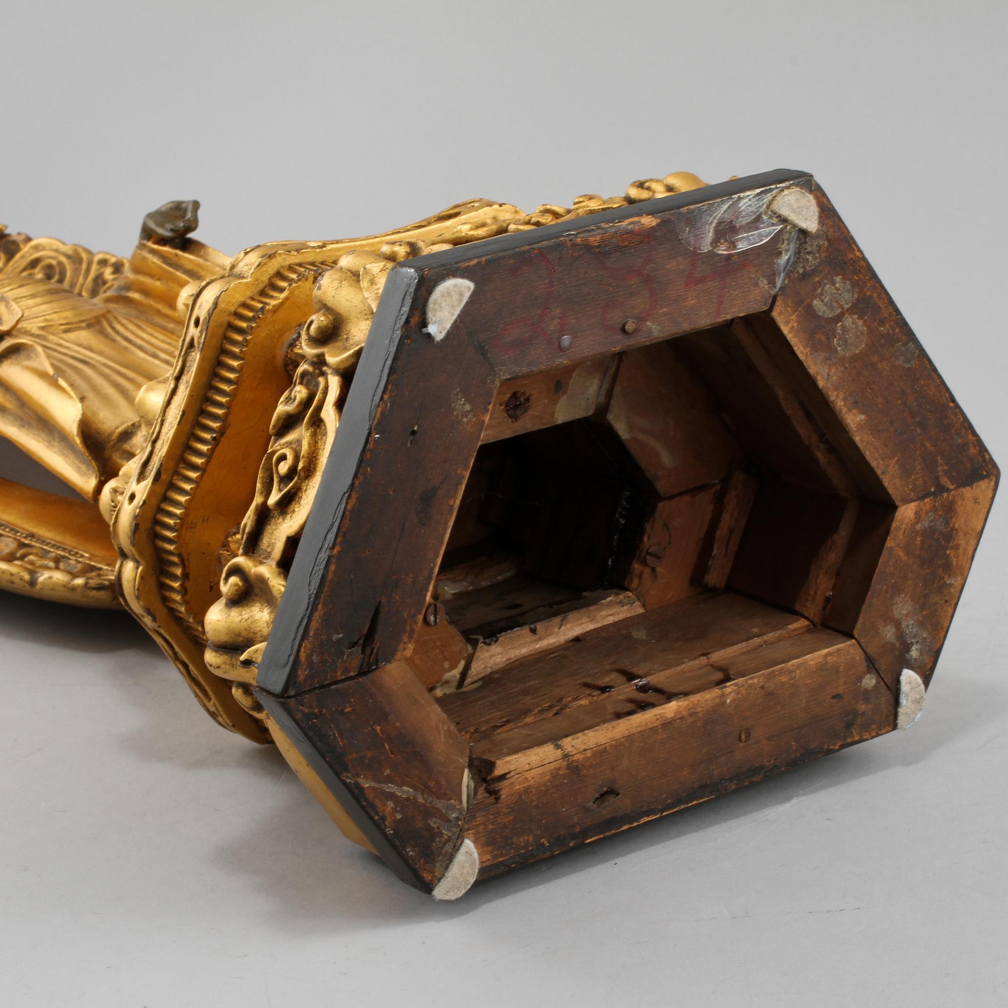 SKULPTUR, trä, orientalisk, omkring år 1900.