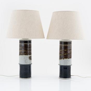 Inger Persson, a pair of stoneware table lights, Rörstrand.