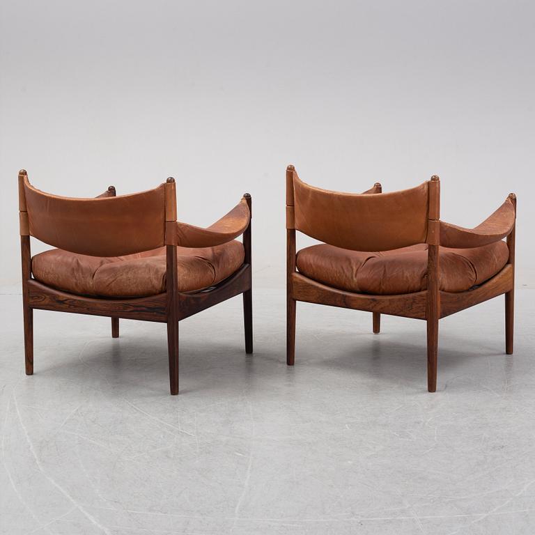 Kristian Vedel, a pair of rosewood 'Modus' easy chairs, Søren Willadsen Möbelfabrik, Denmark, 1960's.