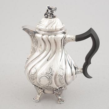 A Three Piece Silver Coffee Service, including mark of CG Hallberg, Stockholm 1961.