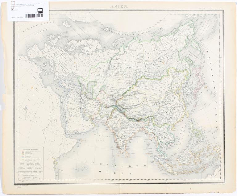 PARTI KARTOR, 7 st, bla världsdelarna och del av Nordamerika, Stein 1870-tal.