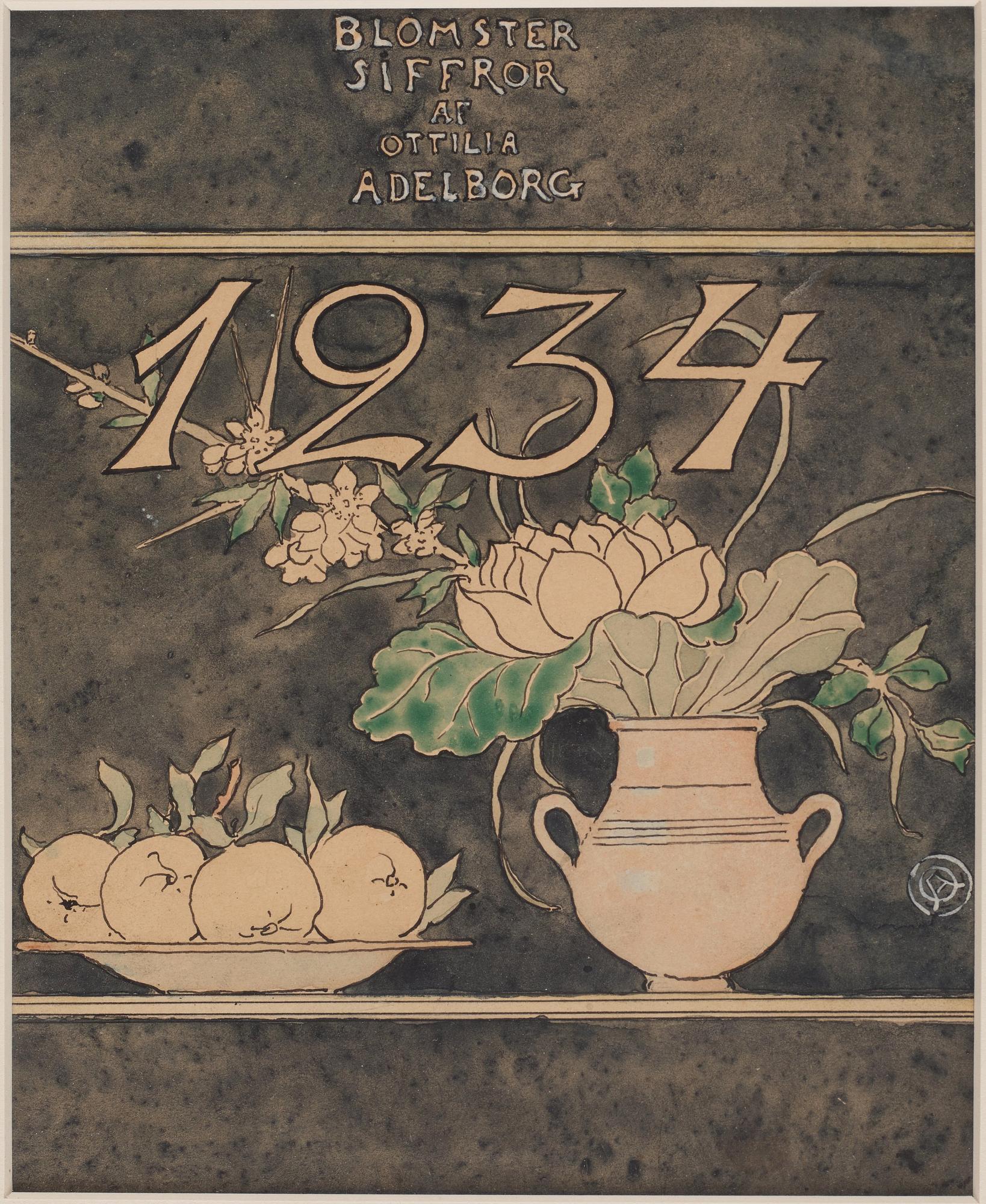 Ottilia Adelborg, "Blomstersiffror med rim", 20 + 1 pcs.