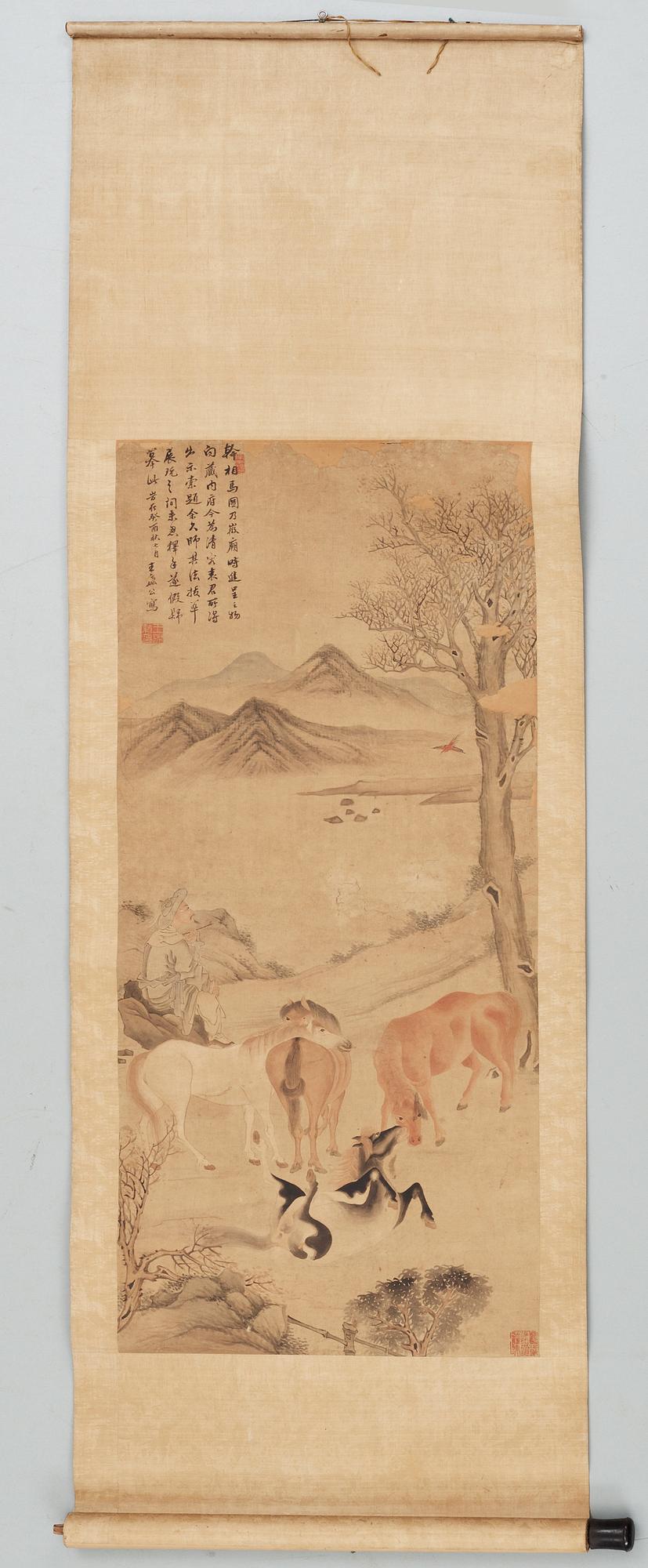 RULLMÅLNING, Kina. 1800/1900-tal.