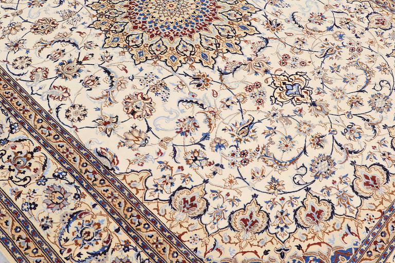 A carpet, Nain part silk, 361 x 262 cm.