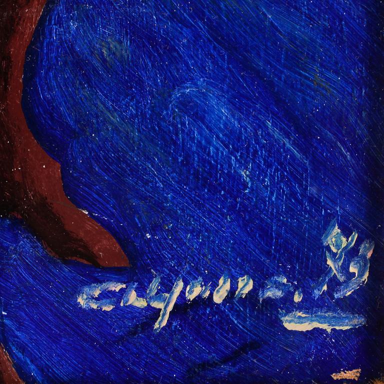 JAN SIGFRID ALFONS CARLSSON, olja på pannå. Sign o dat 75.