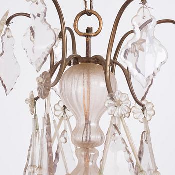 A Swedish Rococo ten-light chandelier, 18th century.