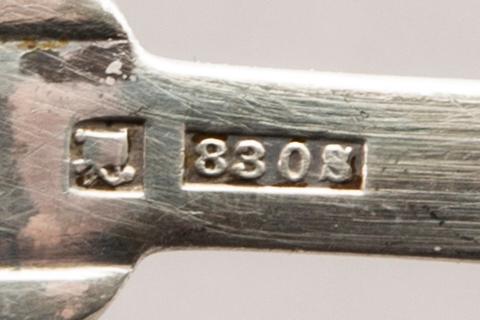 A Norwegian 20th century silver set of 48 pcs of cutlery mark of Oscar lassen total weight ca 1500 gr.
