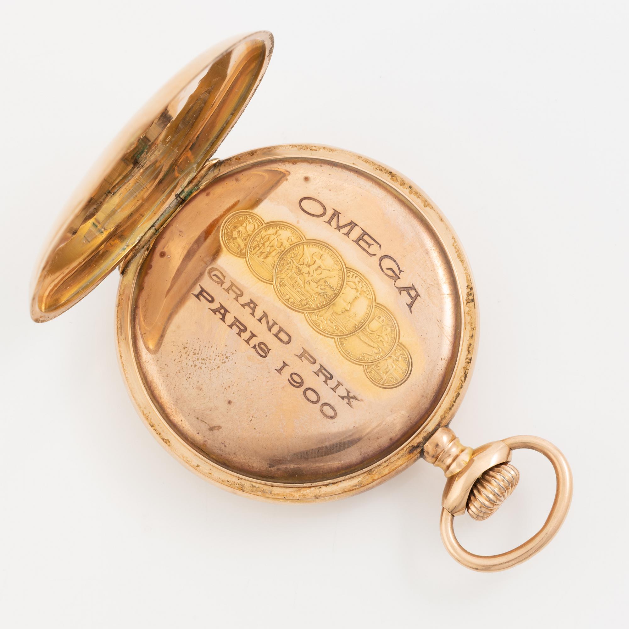 Omega, pocket watch, 14K gold, 49.5 mm.