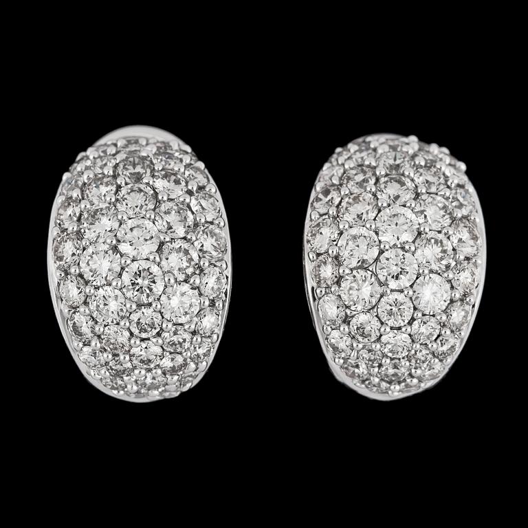 A pair of brilliant cut diamonds earrings, tot. 1.81 cts.