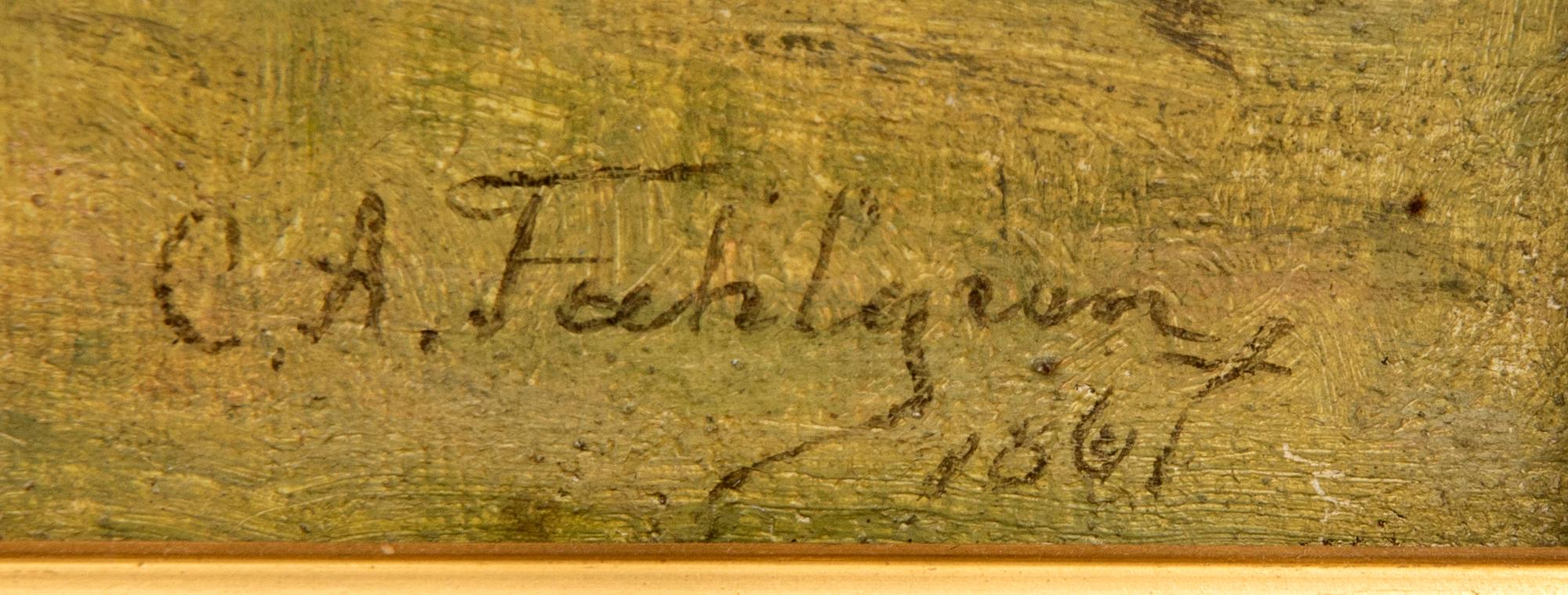 Carl August Fahlgren, olja på duk signerad och daterad 1861.