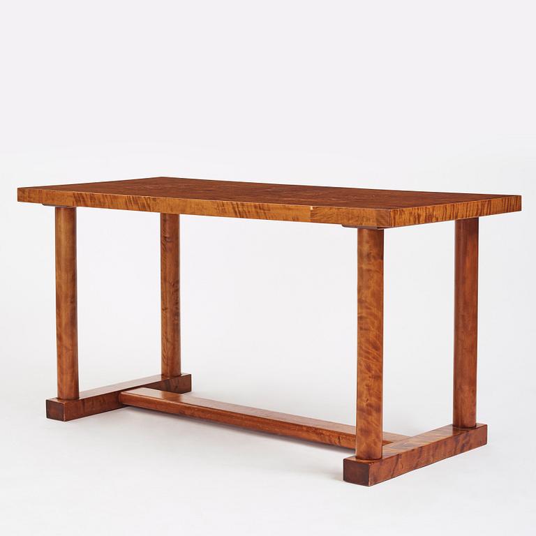 Carl Malmsten, a birch library table, Sweden probably 1920s.