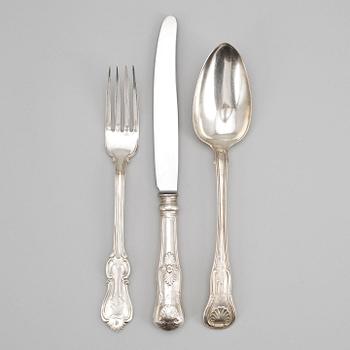 BESTICKSERVISDELAR, 20 st, otydliga stämplar, London, 1800/1900-tal.