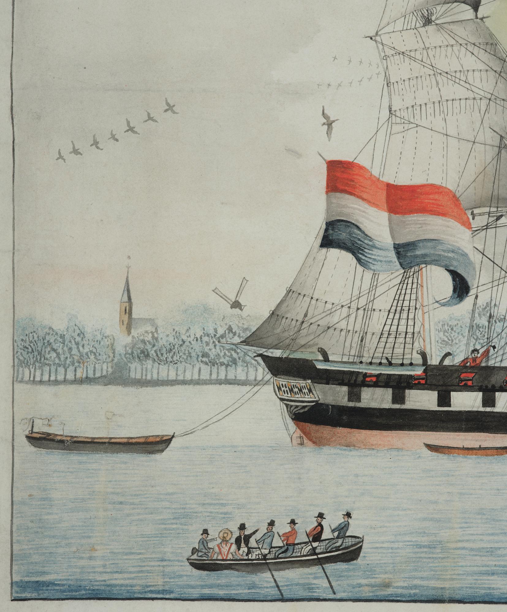 W Rijnbend, 18th century, "The Ship of the City of Schiedam".