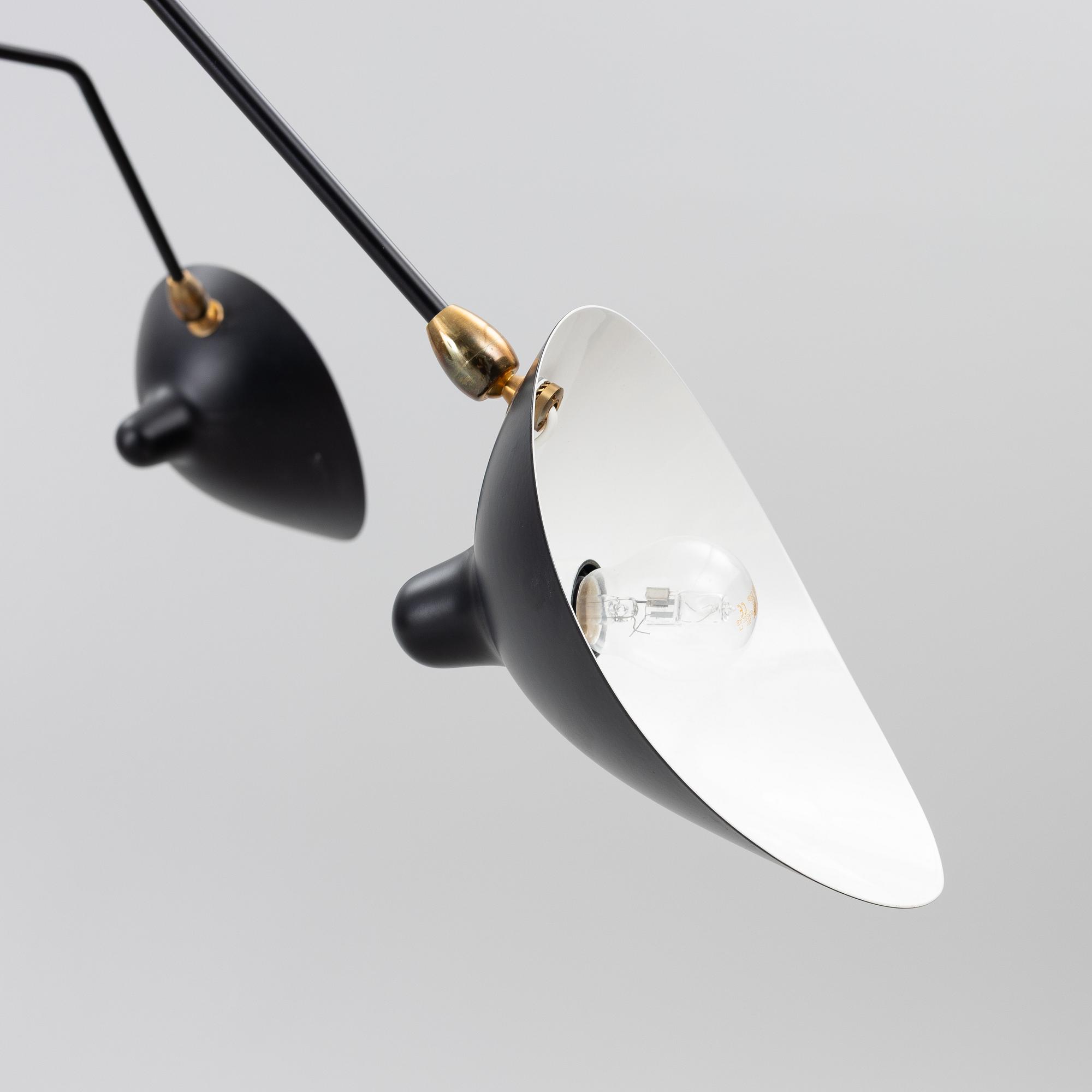 Serge Mouille, taklampa, "Lampadaire", Frankrike, 2014.