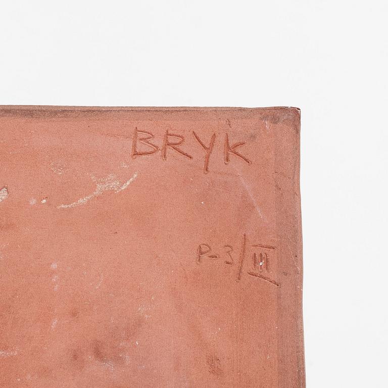 Rut Bryk, a stoneware relief signed BRYK p-3/III.