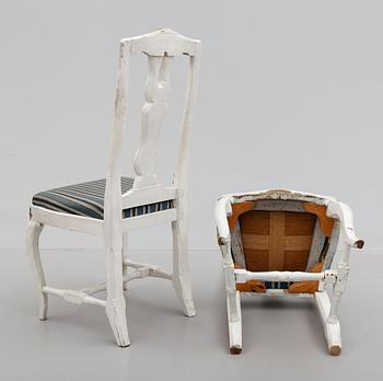 STOLAR, 6 st, senbarock, 1700-tal.