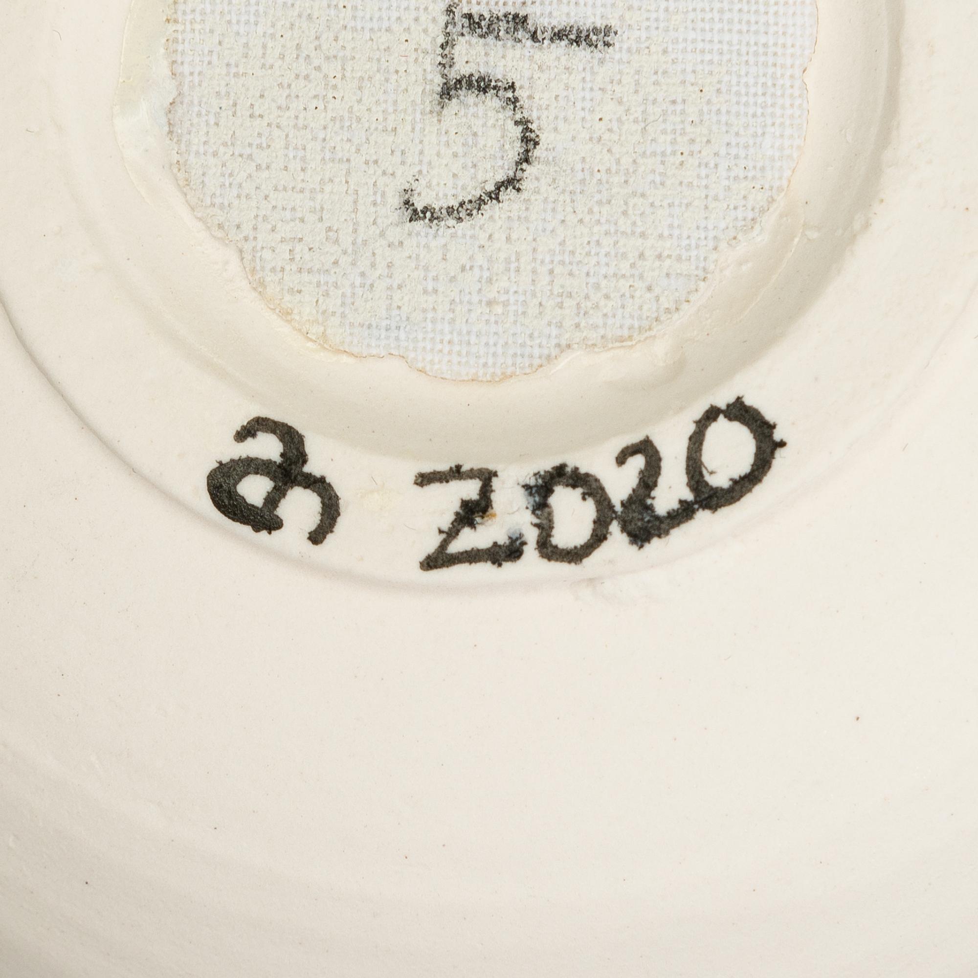 Anna Hackman, sommitelma, "Micro life", numeroidut 1-5, signeerattu AH 2020.