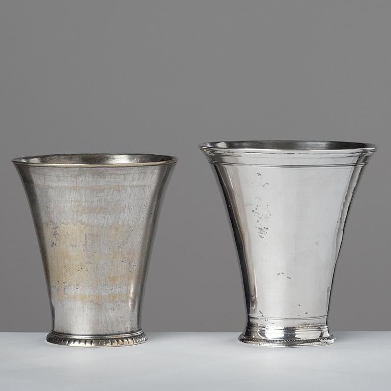 Two 18th century beakers, probably Sweden.