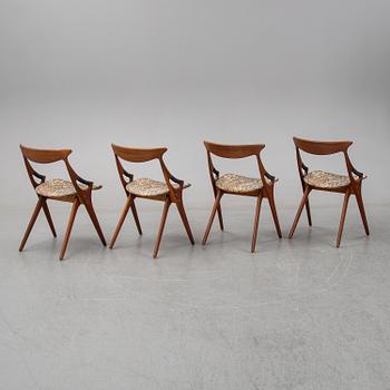 Arne Hovmand-Olsen, a set of four '71' chairs from Mogens Kold.