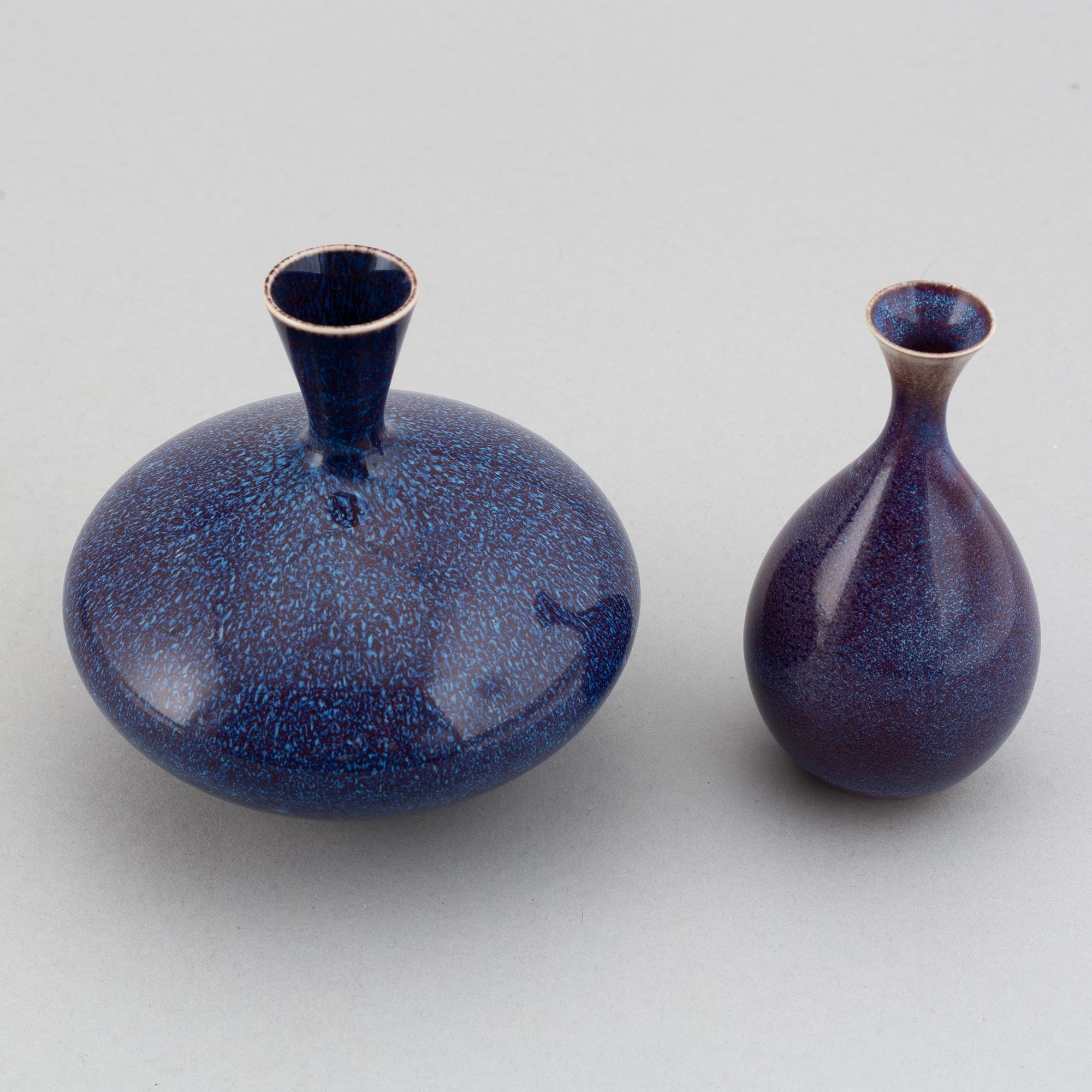 Sven Wejsfelt, two stoneware vases from Gustavsbergs studio.