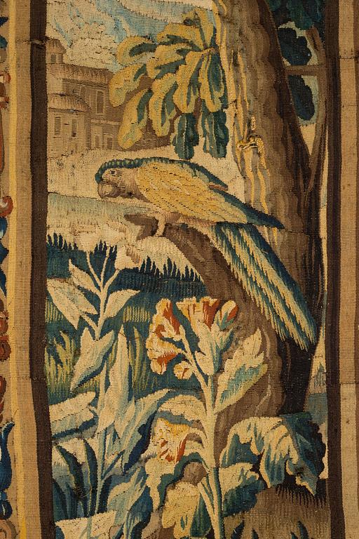 A tapestry, "Verdure", tapestry weave, "entre-fenêtre", Aubusson around 1700-first half of the 18th century.