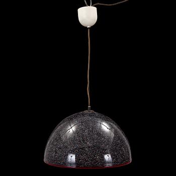 A 1970s VISTOSI half sphere millefiori glass pendant ceiling light, signed.