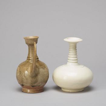 Two kendis, South East Asia, one of them Sawankhalok, 16th Century.