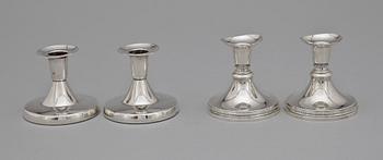 LJUSSTAKAR, 2 par, silver. Bl a MGAB, Stockholm 1956.