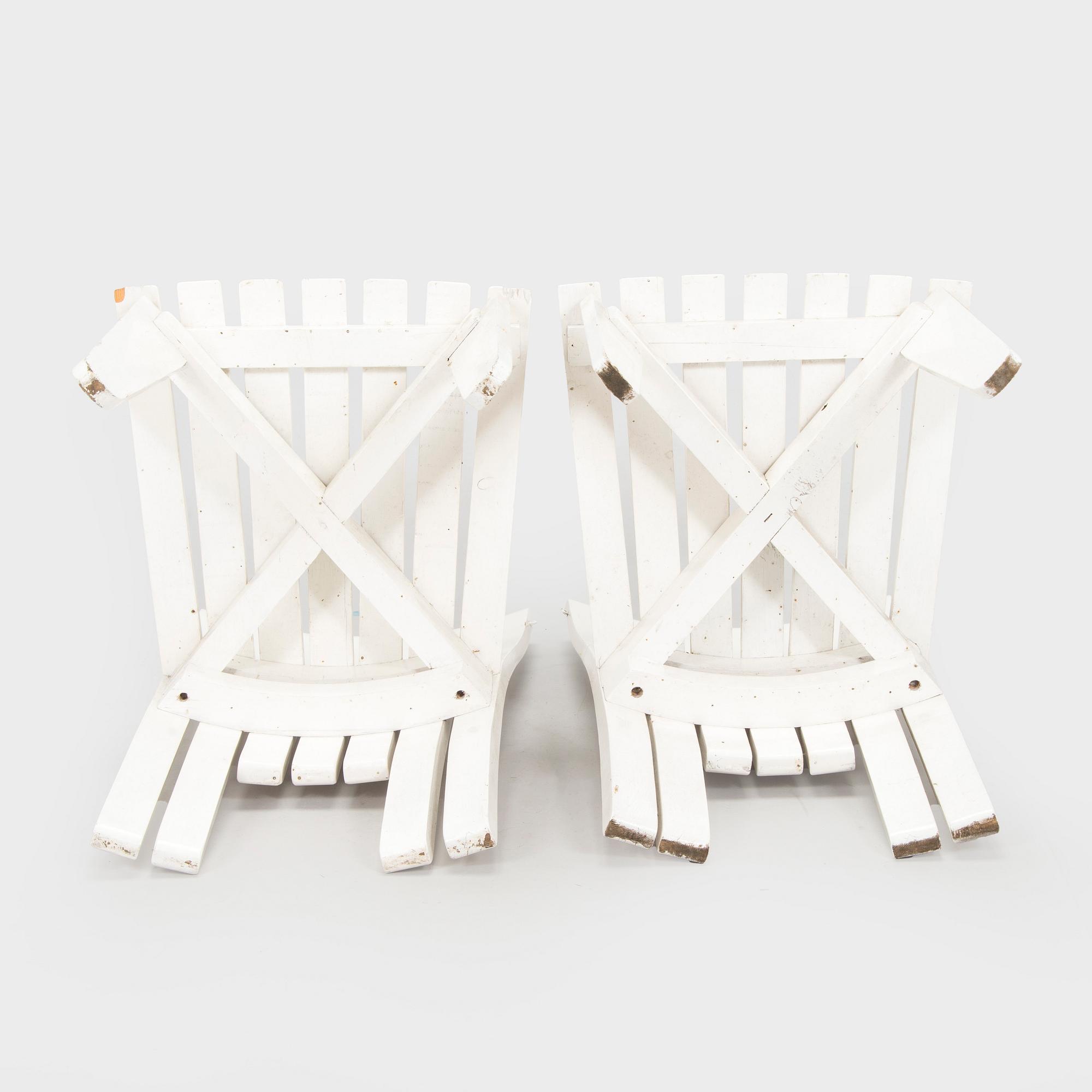 Alvar & Aino Aalto, trädgårdsgrupp, 5 delar, "Aurinko"-serien, O.Y. Huonekalu- ja Rakennustyötehdas A.B. 1957.