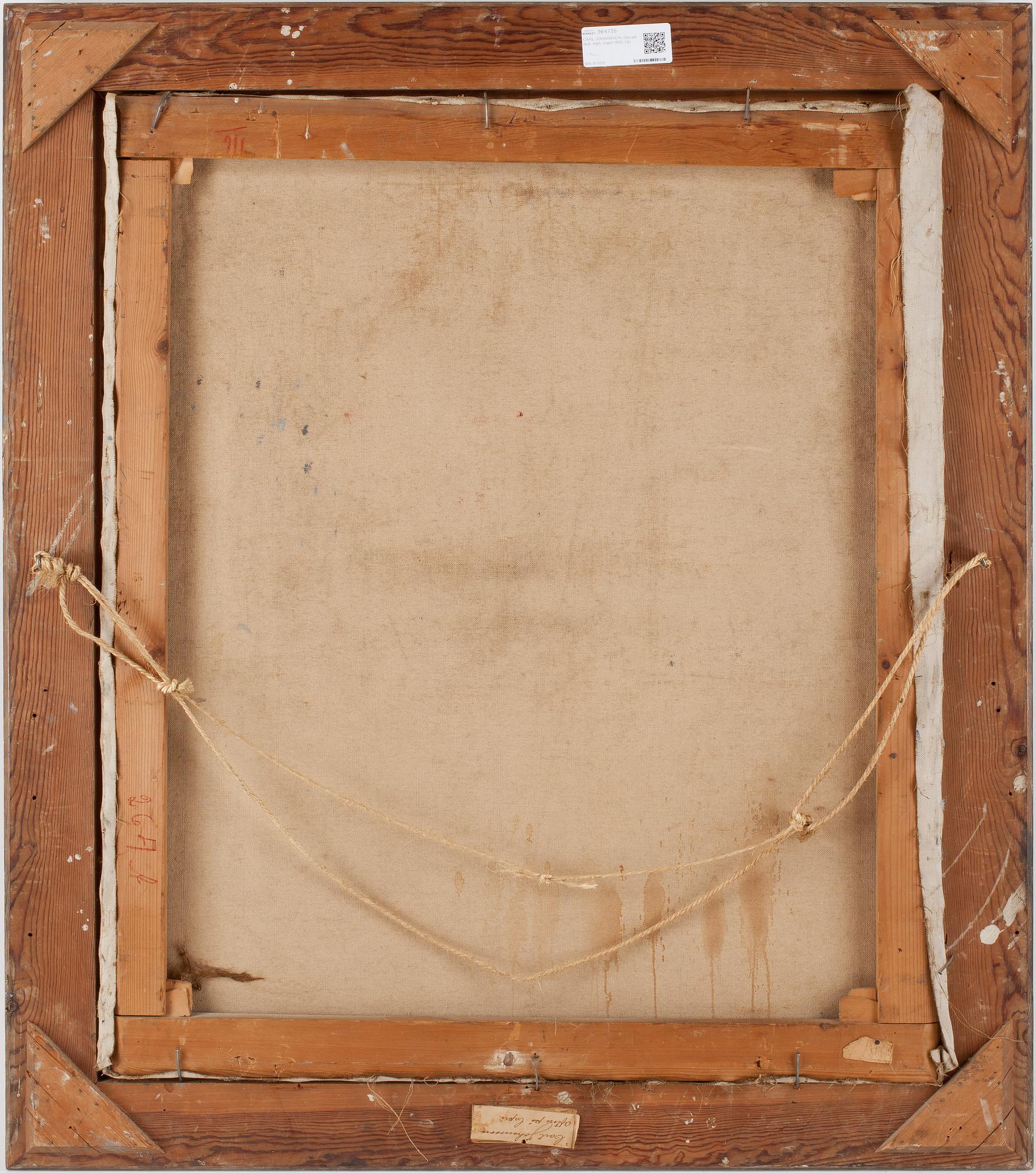 CARL JOHANSSON, olja på duk, sign  Capri 1901.