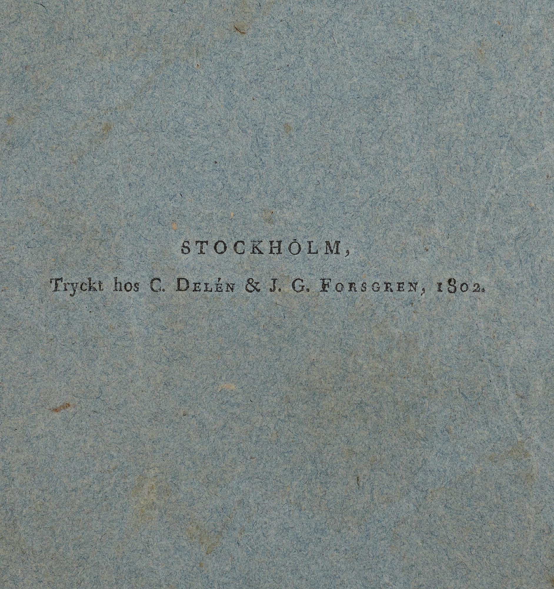 JOHAN WILHELM PALMSTRUCH, "Svensk Botanik, vol I-V. 1803-1805.