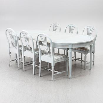 Matgrupp, 7 delar, gustaviansk stil, 1900-talets mitt.