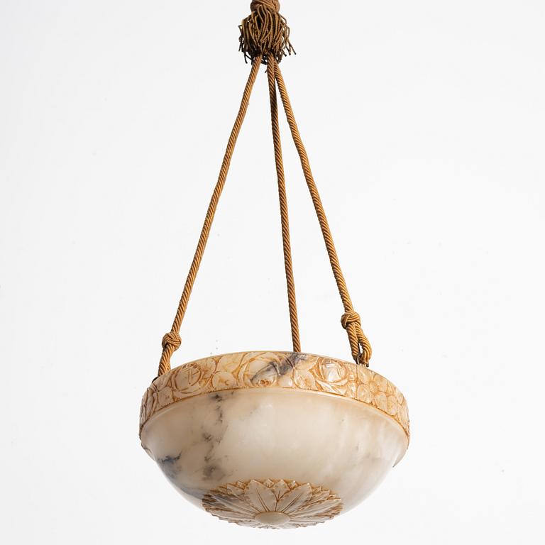 An alabaster ceiling lamp, 1920s.