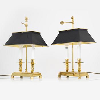 Bordslampor ett par, empirestil, 2000-tal.