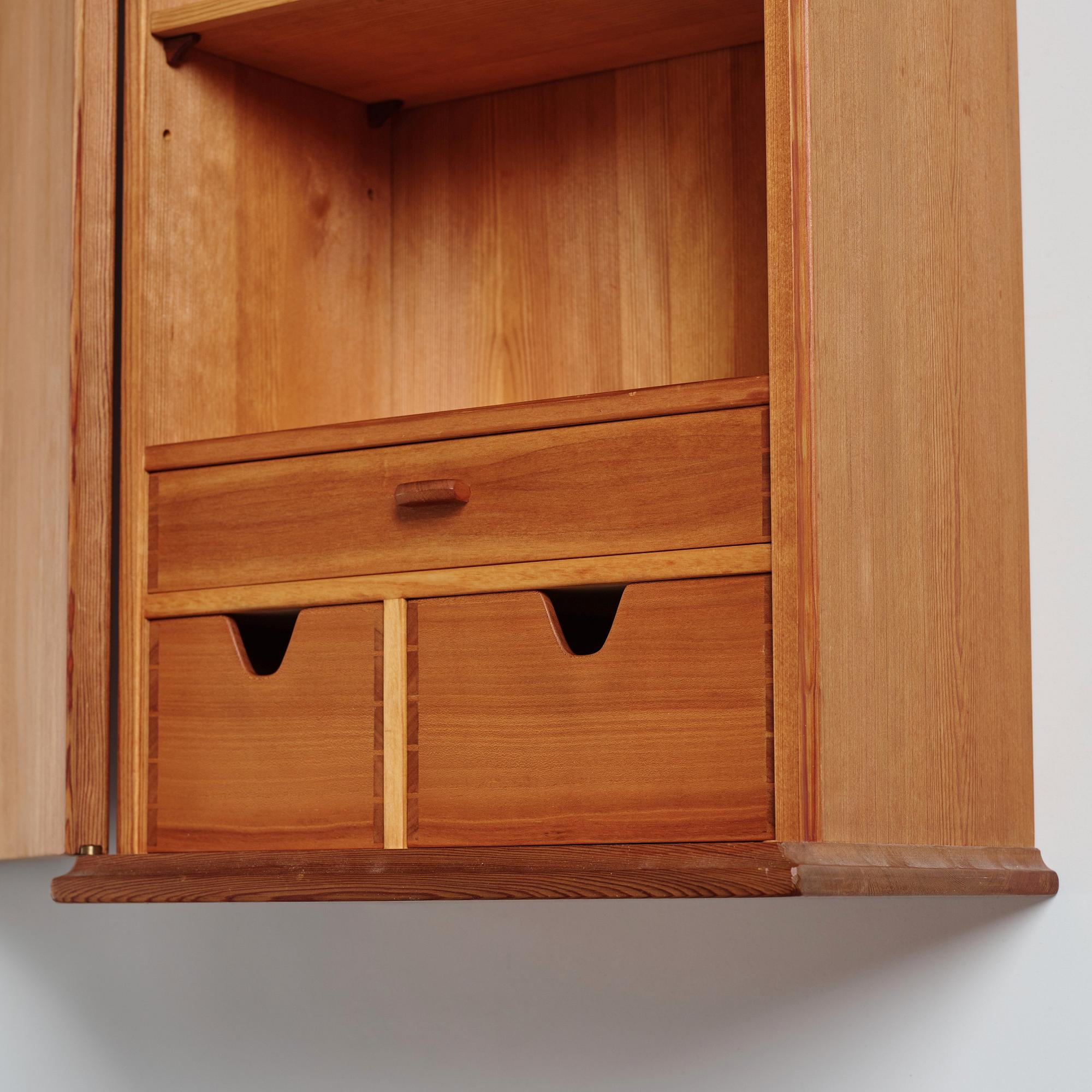 James Krenov, a wall cabinet, executed in his own workshop, Bromma, Sweden ca 1965.