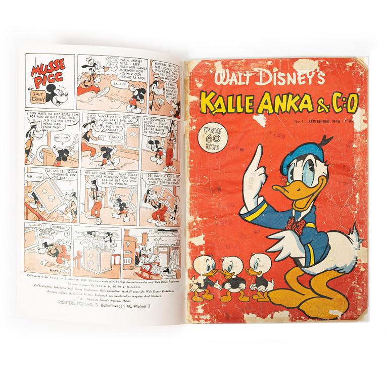 Comic book, Kalle Anka & Co, no. 1, 1948.