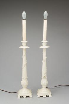 BORDSLAMPOR, porslin,  ett par, Tiffany & co, Italy.