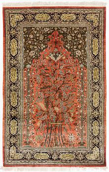 Matta, orientalisk silke, ca 210 x 135 cm.