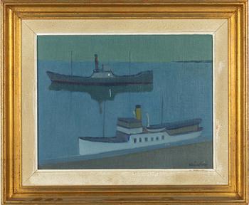 Helge Linden, Hamn i skymning.