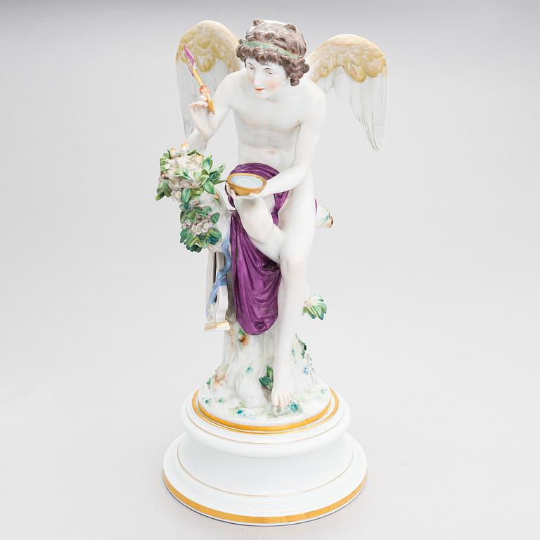 A Meissen Cupid porcelaine figure, 20th century.