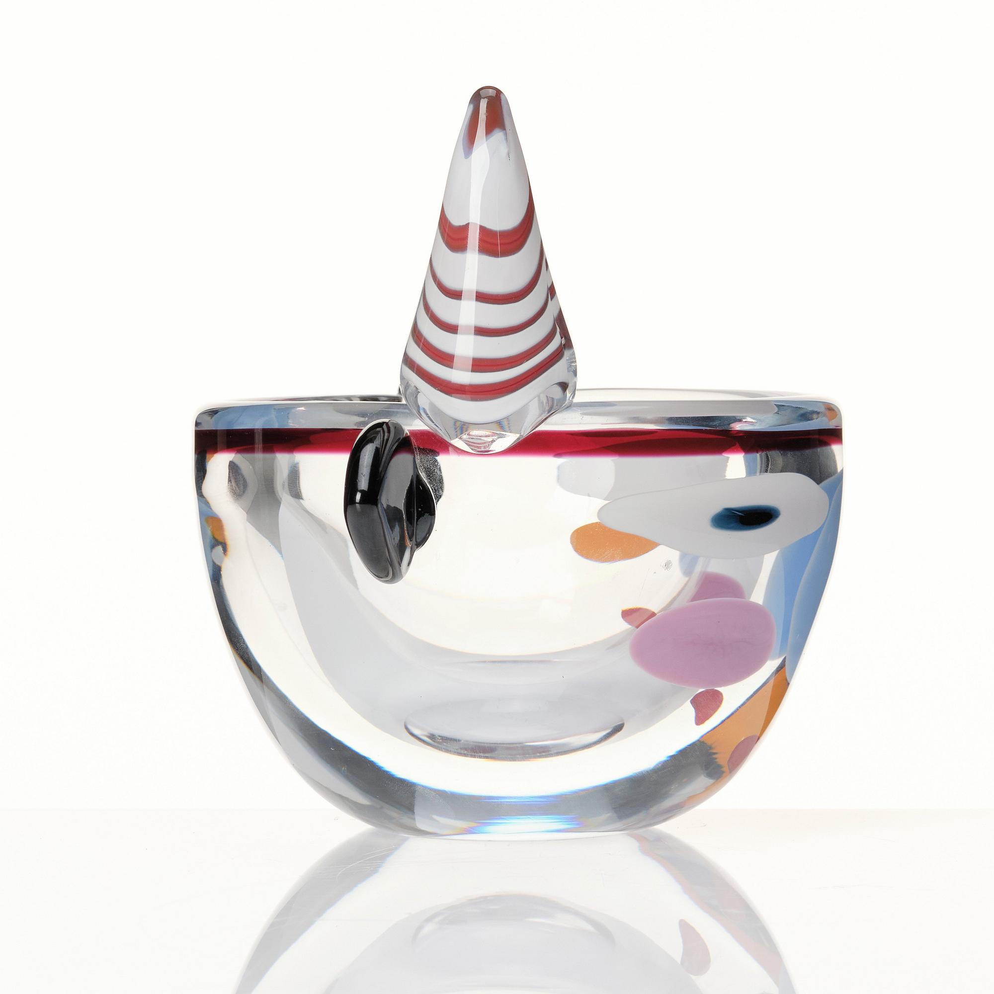 Erik Höglund, a glass sculpture/bowl, Strömbergshyttan, Sweden 1990.