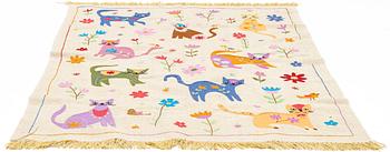 A hand-embroidered Kelim rug, c. 205 x 150 cm.