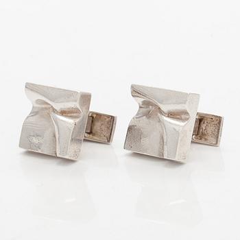 Björn Weckström, cufflinks, "Scenery on Luna", silver, Lapponia 1978.