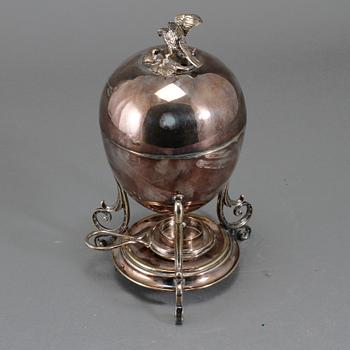 ÄGGKOKARE, sk Egg Coddler, vitmetall, England, 1900-talets andra hälft.