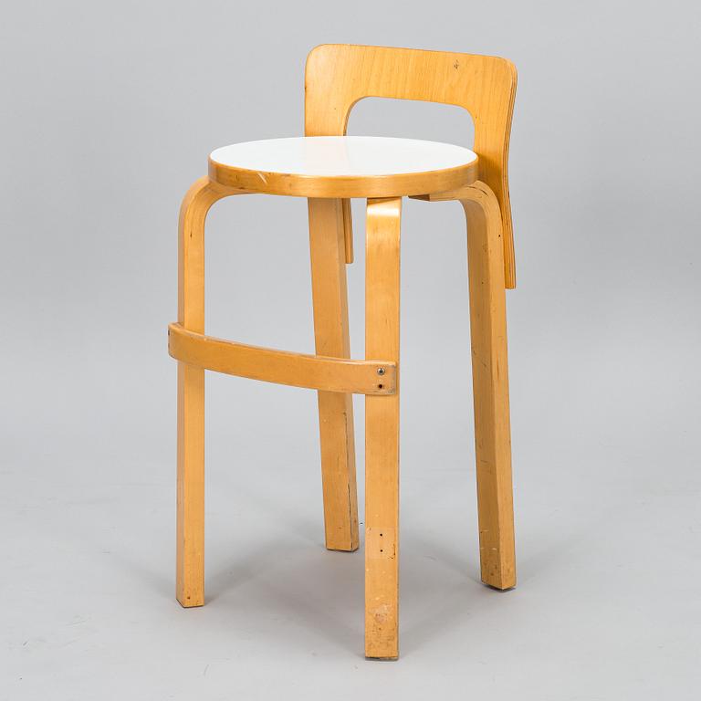 Alvar Aalto, a 1980s 'K65' barstool for Artek.