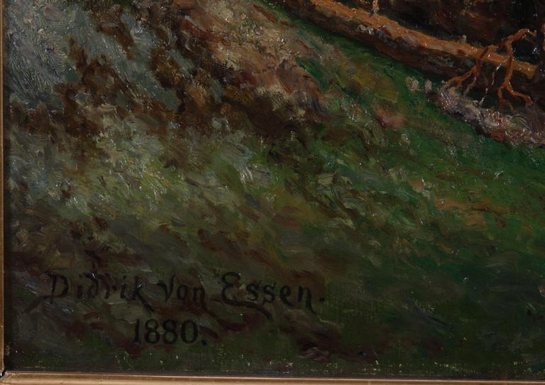 VON ESSEN, DIDRIK. Olja på duk. Sign o dat 1880.