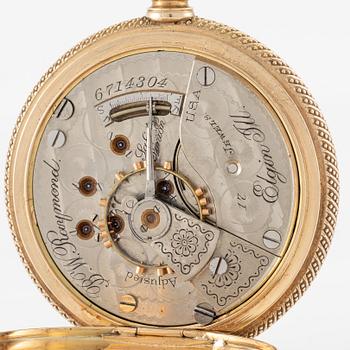 Elgin, pocket watch, hunter, 54 mm.