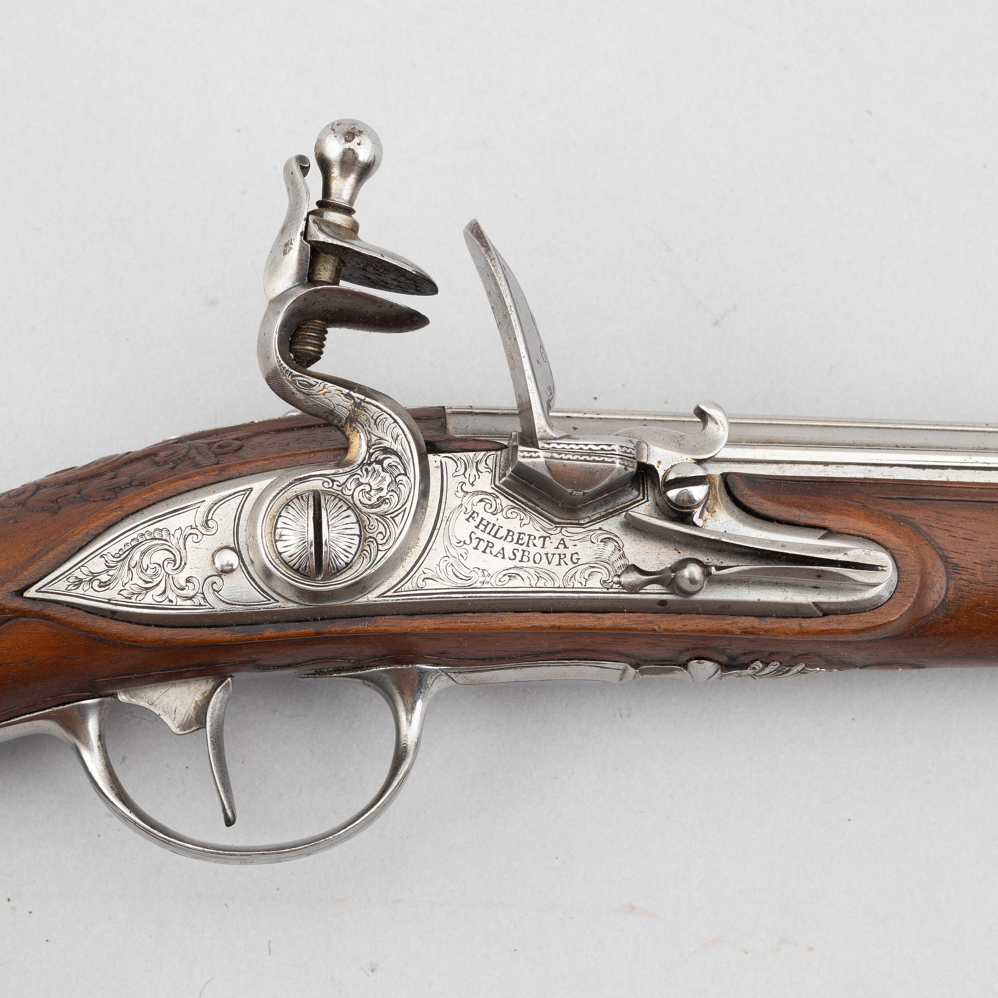 Flintlock pistols, a pair, Franciscus Hillbert Strasbourg (active 1738-1784).