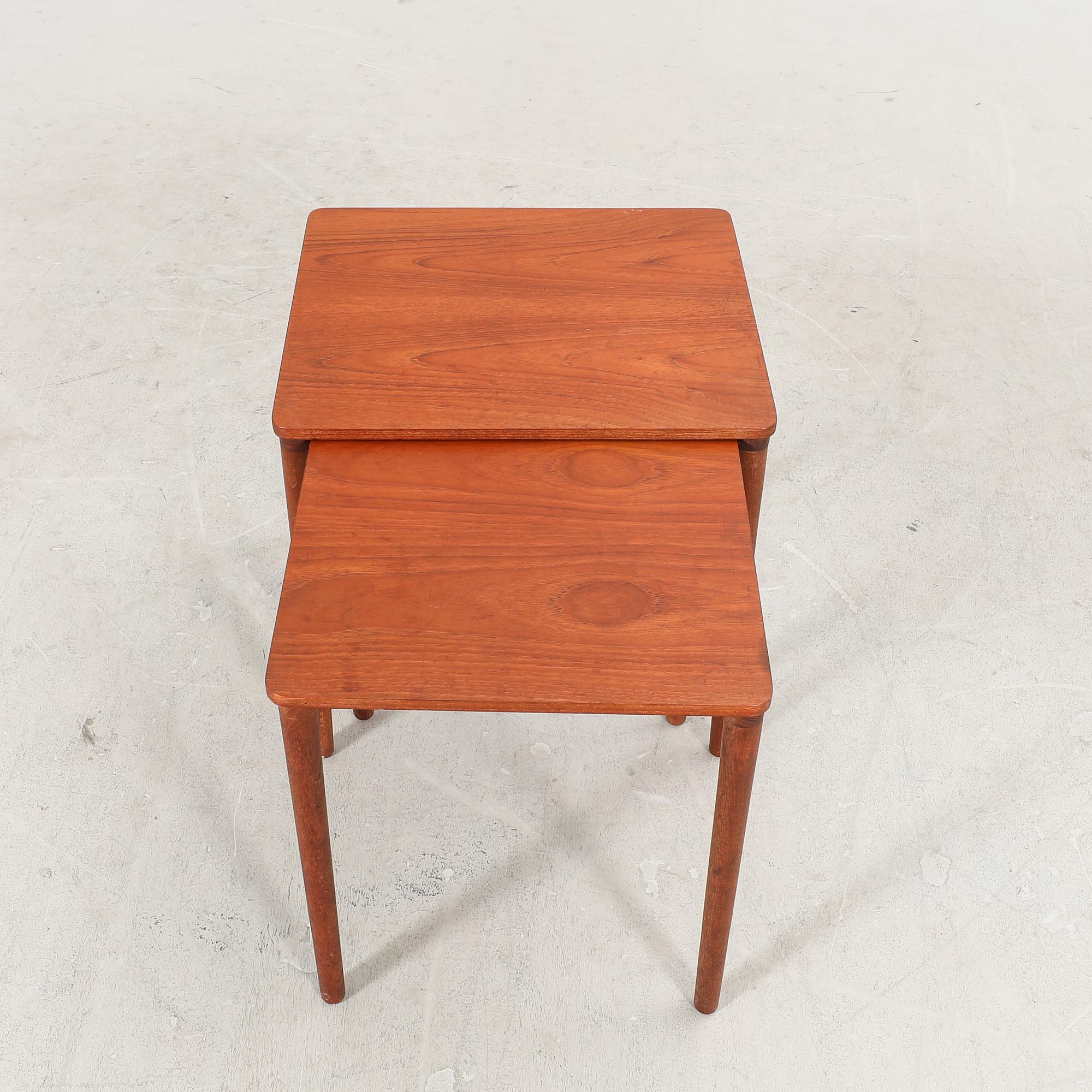 A Danish 1960s 2 pcs teak nesting table.